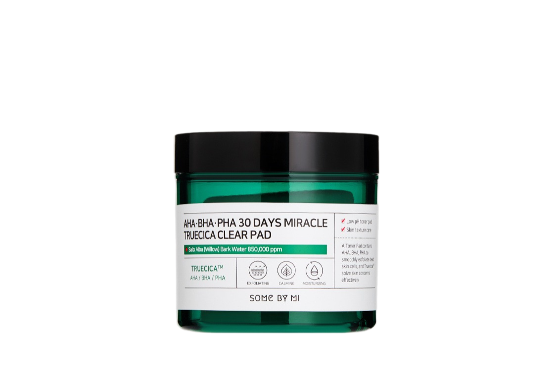 Пилинг-пэды для лица очищающие с кислотами 30 Days Miracle Truecica Clear Pad