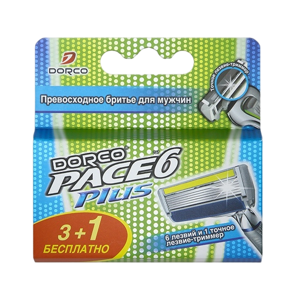 Кассеты для бритья c триммером Dorco Pace 6 4шт