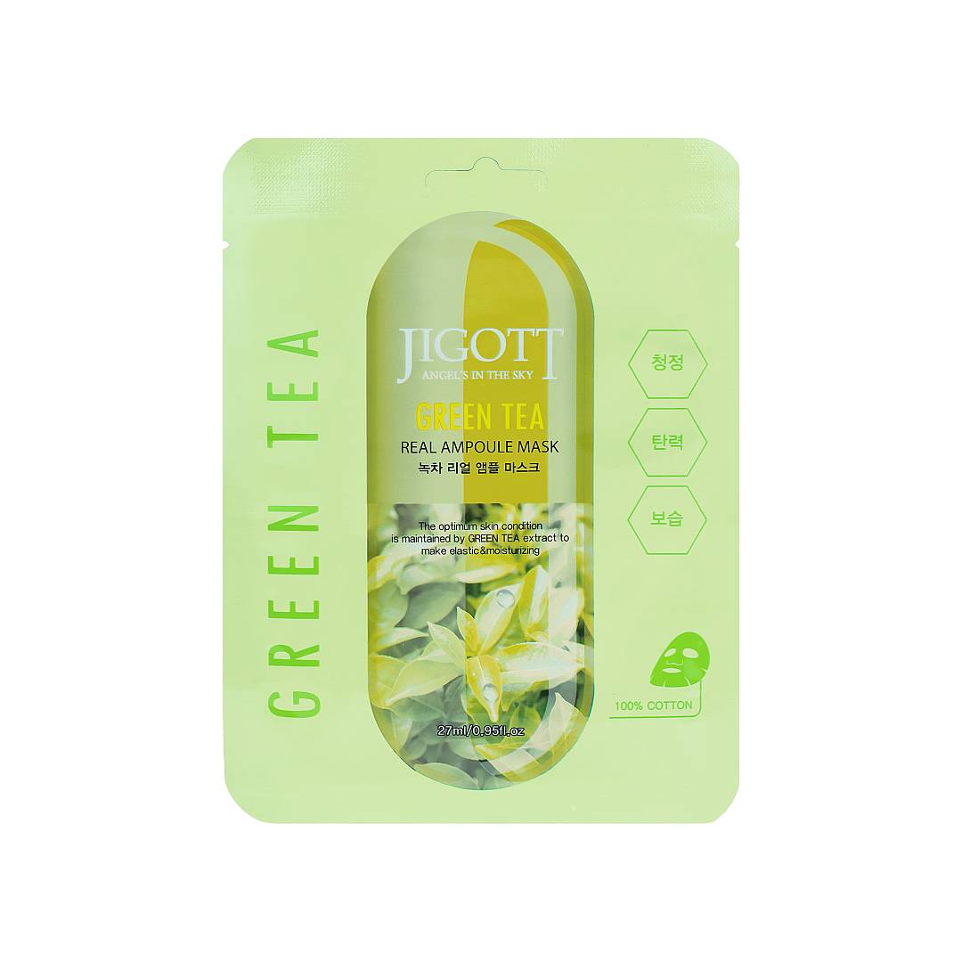 Тканевая маска с экстрактом зелёного чая Green Tea Real Ampoule Mask