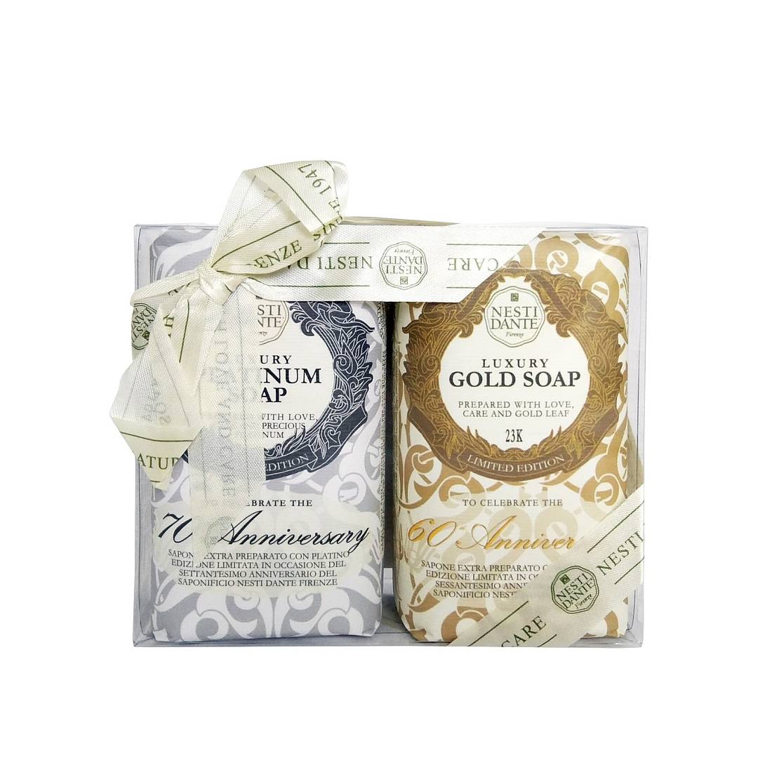 Набор Золото&Платина: Мыло Юбилейное золотое + Мыло Юбилейное платиновое 2x250г