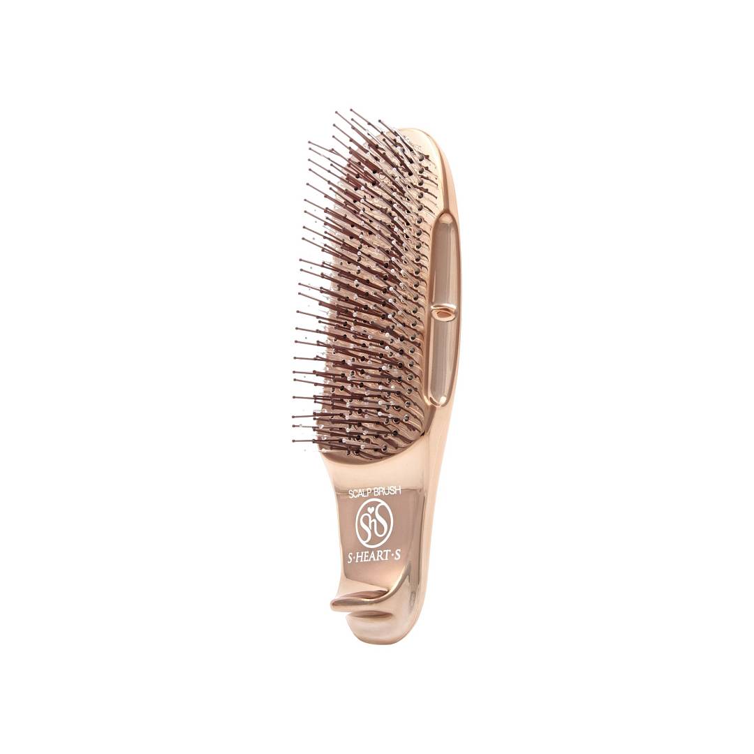 Расческа для волос массажная Scalp Brush + Short Розовое золото