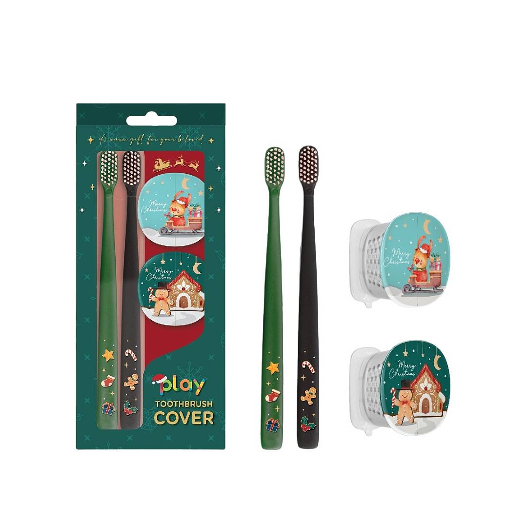 Набор лимитированный новогодний Xmas 2 щетки зелёная + чёрная