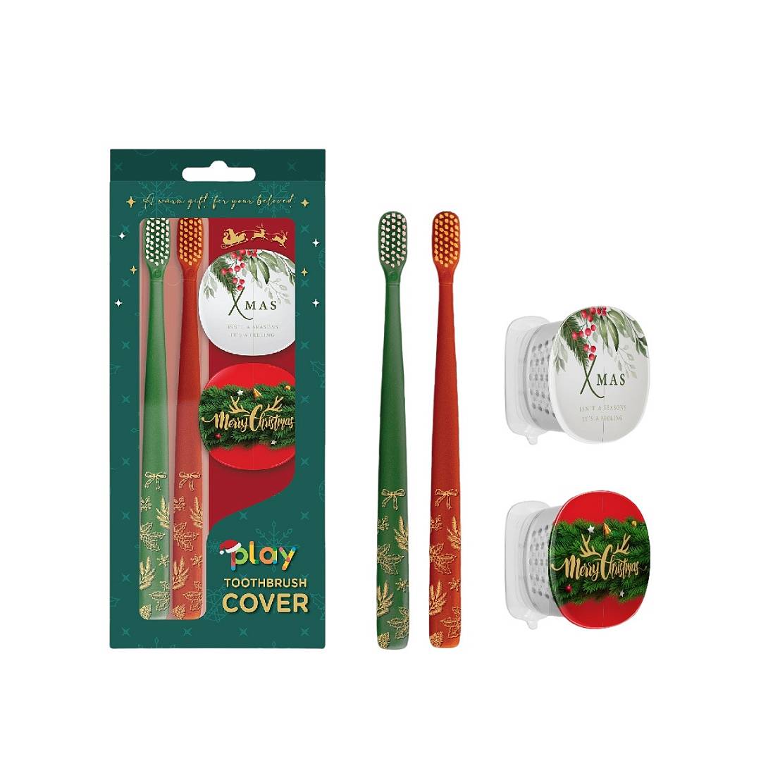 Набор лимитированный новогодний Xmas 2 щетки зеленая + красная