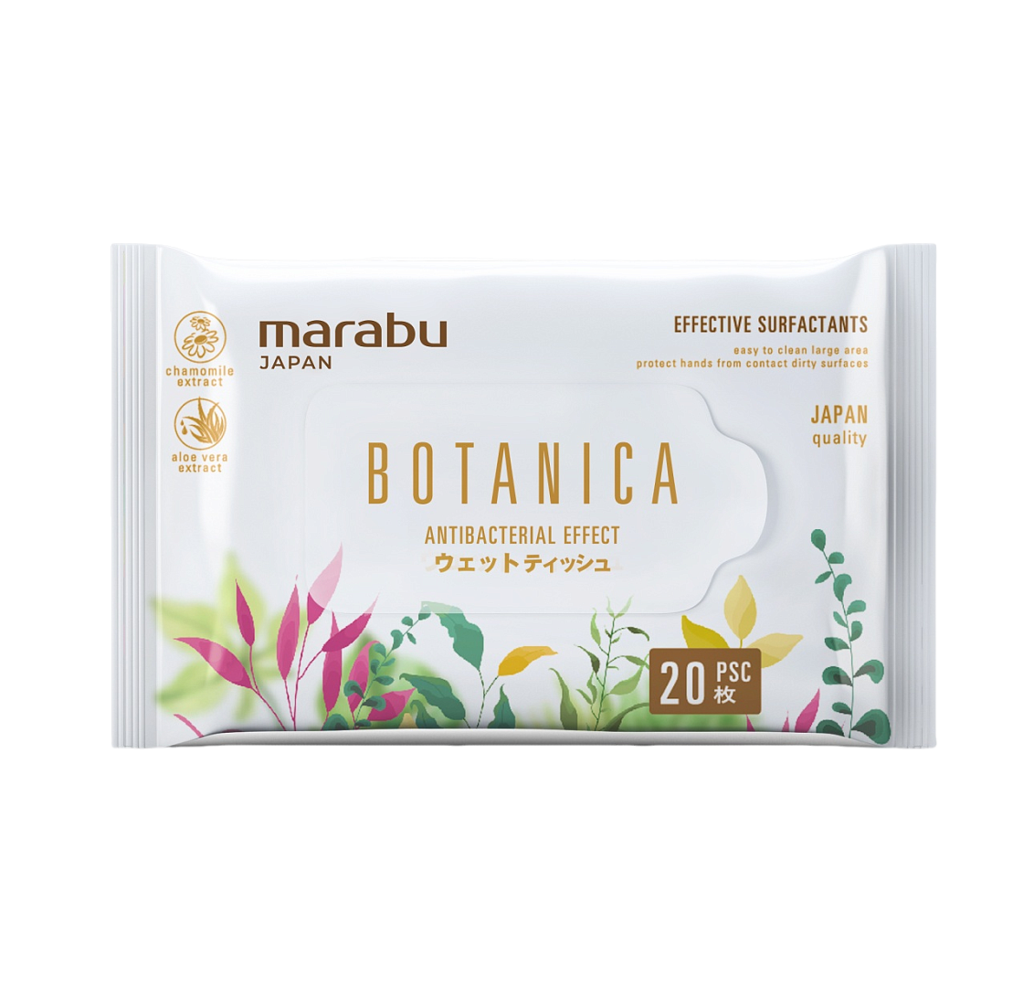 Влажные салфетки 20шт Botanica