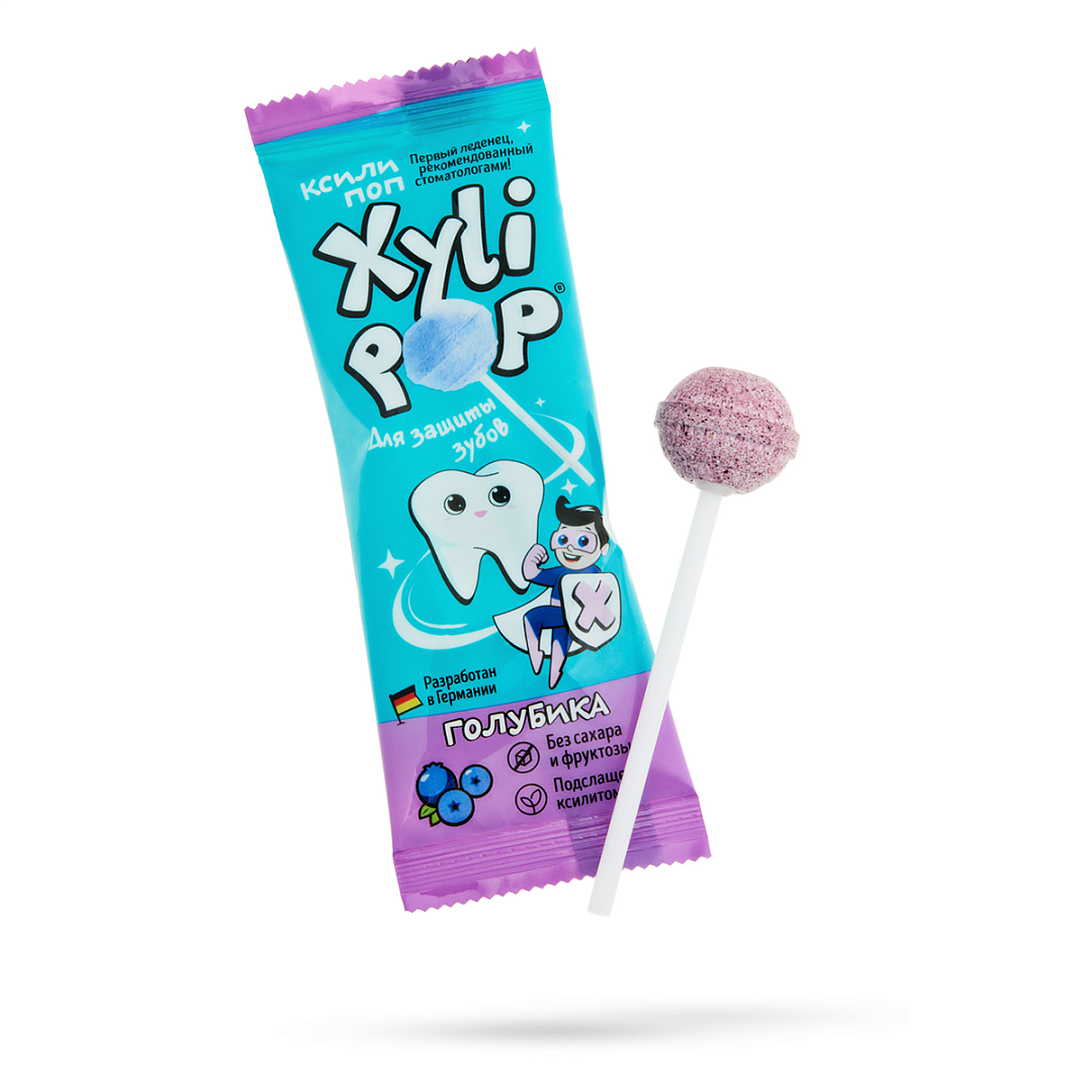 Леденец с ксилитом со вкусом голубики Xylipop